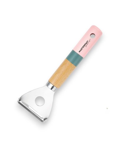 Vegetable peeler with wooden handle - pink-blue