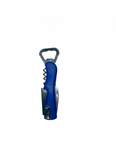 Wine corkscrew with bottle opener