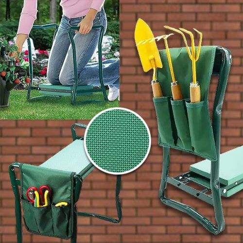 KNEEBENCH 2-in-1 garden kneeler and bench with storage pockets