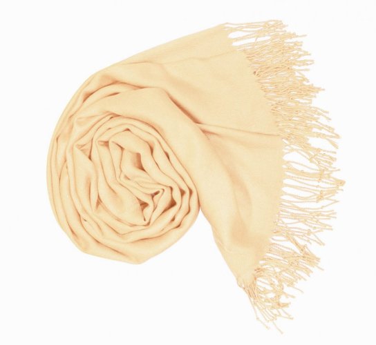 Damska pashmina waniliowa P29 / Damski szalik waniliowy