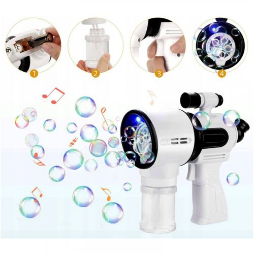 Soap bubble gun with light and sound effect