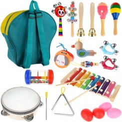 Set of wooden musical instruments for children 24 pcs