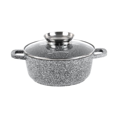 Hliníkový hrnec s nepřilnavým mramorovým povrchem – 4,5l