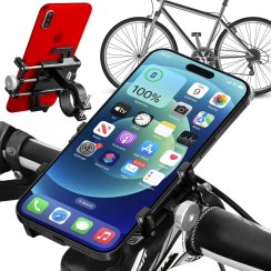 Pevný hliníkový univerzální držák telefonu na kolo, koloběžku a motorku - SR252