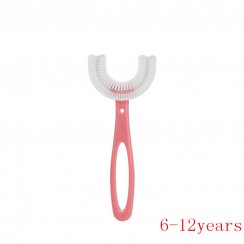 Zubní kartáček pro děti 6-12let ve tvaru  U - růžový
