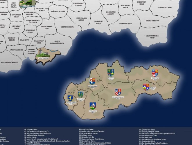 Stírací mapa Slovenská republika