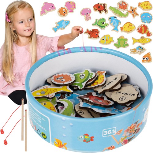 Fishing game with a magnet