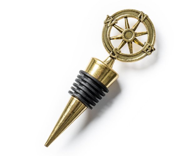 Wine stopper with compass rose - retro style