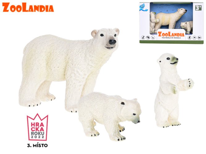 Zoolandia ľadový medveď s mláďatami v krabici