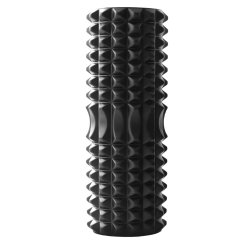 Masážní roller s výstupky – fitness, crossfit, tvrdý, černý