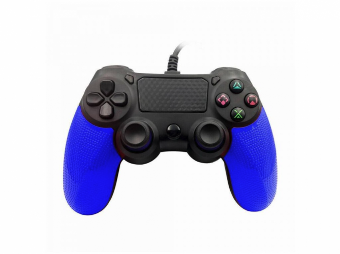 Gamepad for PS4 with cable - Twin Vibration IV - Blue