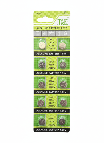 Alkalické knoflíkové baterie AG7 1.55V – sada 10 ks