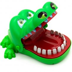 Crocodile playing at the dentist