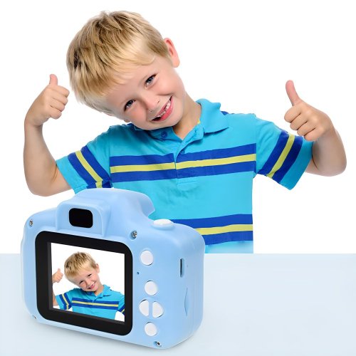 Digitální fotoaparát kamera pro děti HD hry šňůrka modrý - E225-1