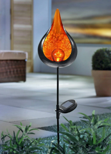 Lampa solarna led wbijana pochodnia latarnia czujnik w kształcie kropli