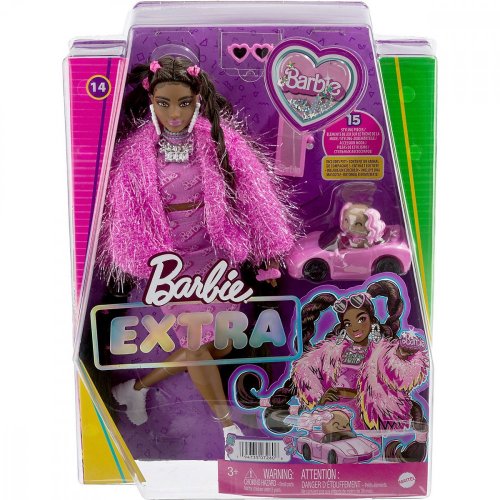 Bábika Barbie Extra od Mattela - s logom Barbie 80. rokov