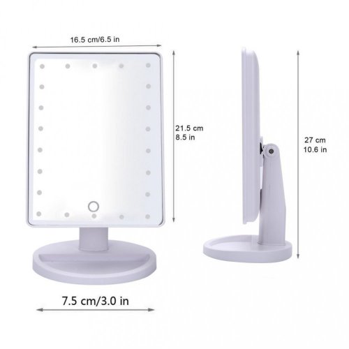 Kozmetické zrkadlo - 22 LED biele
