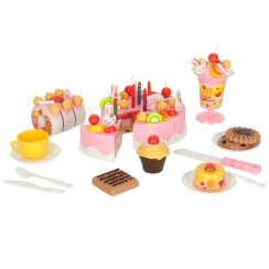 Kuchenne krojenie tortu urodzinowego 75 el. różowy