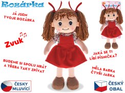 Lalka Rosarka miękkie ciało 35cm na baterie czeskojęzyczna brunetka 0m+ w torbie