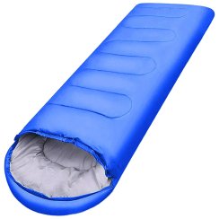 Turistický spacák mumie lehký teplý s obalem modrý 210x75 cm
