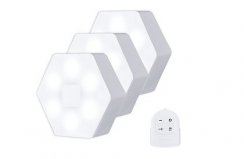 3x LED bezdrôtové svietidlo na diaľkové ovládanie - hranaté
