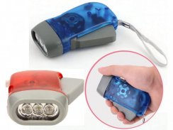 Survival flashlight, rechargeable by squeezing
