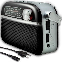 Kuchenne radio retro, przenośne, sieciowe i na baterie, FM/AM, strojenie, głośnik