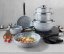 Set of kitchen utensils with marble surface and accessories for induction, gas and oven - 15 pcs