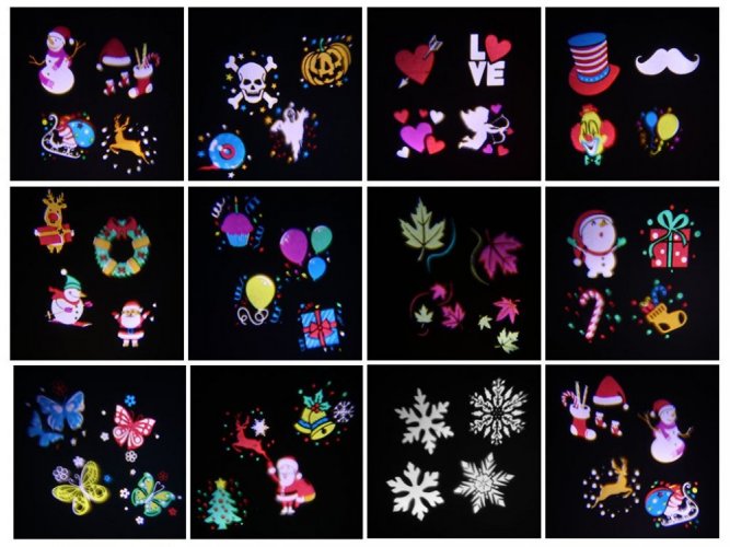 102773 9 5 outdoor waterproof christmas lights ed laser snowflake projector rf wireless remote 16 film cards light home