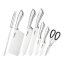 Stainless steel kitchen knife set with stand - 8 pcs