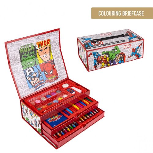 Set of stationery for colouring maletines - Marvel