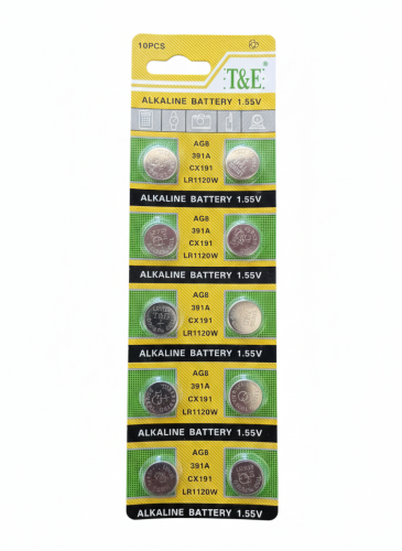 Alkaliczne baterie guzikowe AG8 1,55 V – 10 szt.