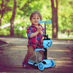 Kids scooter 3in1 BERUŠKA with LED wheels, blue