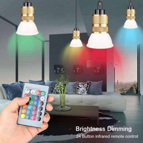 Dimmable LED RGBW bulb A60 with remote control E27 / 12W / 230V