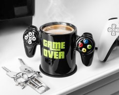 GAME OVER player set - mug, coaster, and keychains