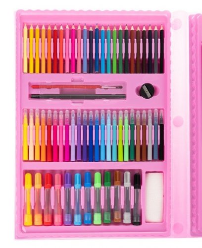 Painting set in a case - 208 pcs pink