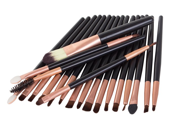 Sada štetcov na make-up – 20 kusov s puzdrom