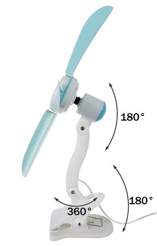 5-blade clip-on blade fan