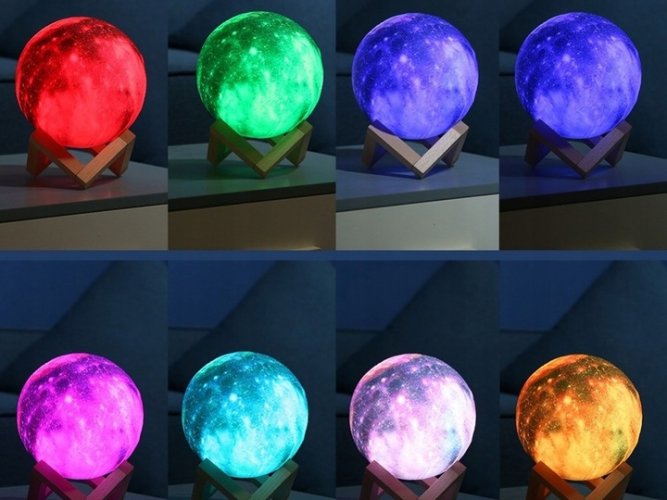 Colourful Moon lamp 15cm, 16 colours