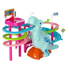 Tor wyścigowy z dinozaurami, dźwięki, światła