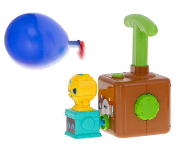 Aerodynamiczna wyrzutnia balonów z misiem w samochodzie