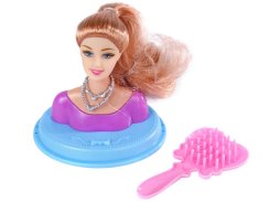 Glamour česací hlava 9cm s doplňky 4druhy v krabičce