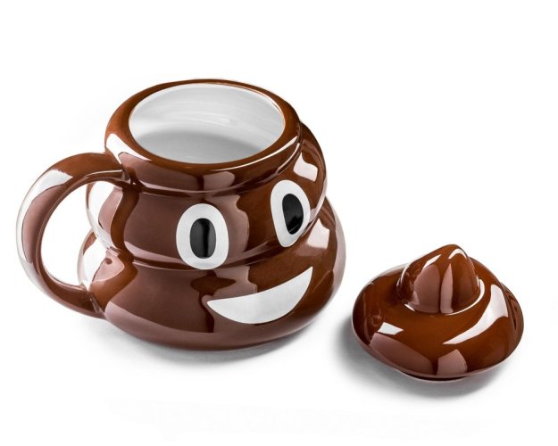 Funny mug with emoji shopping