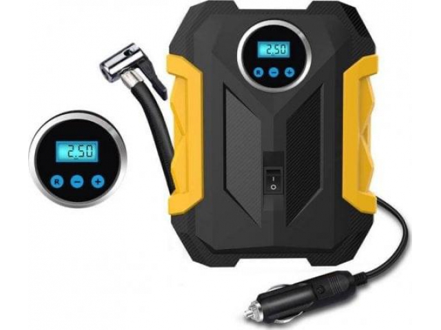 Portable car compressor with LED lighting