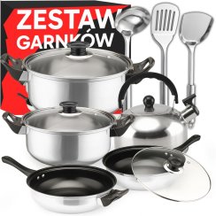 Zestaw garnków i akcesoriów kuchennych 11 elementów – gaz, indukcja, czajnik, patelnia - OR204