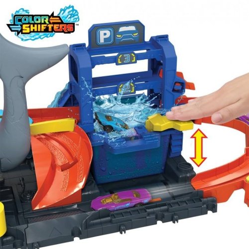 Hot Wheels City Color Reveal - Automyčka sa žralokom