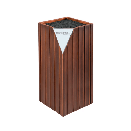 Kuchyňský stojan na nože – hedvábně měděný design, 22 cm