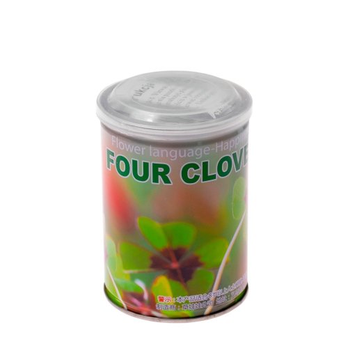 Four-leaf clover in a can
