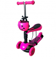 Kids scooter 3in1 BERUŠKA with LED wheels, pink