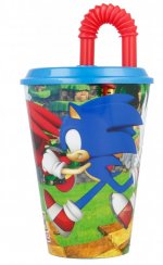 Kelímek plastový s brčkem 430ml - Sonic